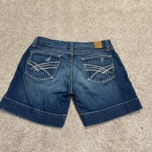 McBling 00s Y2K fading Streetwear whiskering Staple Classic BKE Denim Shorts 27